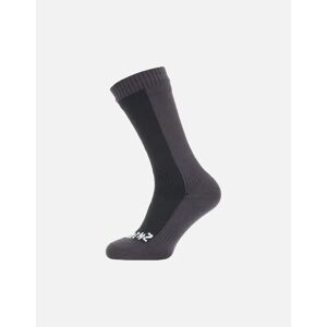 Men's Sealskinz Waterproof Cold Weather Mid Length Sock - Black/Multi - Size: 9 - 11 uk