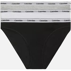 Calvin Klein Women's 3-Pack Modern Logo Bikini Briefs, Black/White/Grey - Size: 12