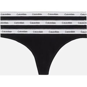 Calvin Klein Women's 3-Pack Modern Logo Thongs, Black - Size: 12