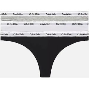 Calvin Klein Women's 3-Pack Modern Logo Thongs, Black/White/Grey - Size: 12