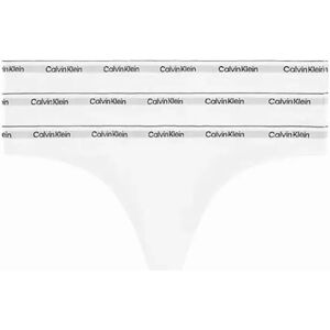 Calvin Klein Women's 3-Pack Modern Logo Thongs, White - Size: 10