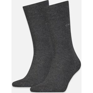 Calvin Klein Men's 2-Pack Premium Combed Cotton Socks, Dark Grey Melange - Black - Size: 9/9.5/10/10.5/11/11.5/12