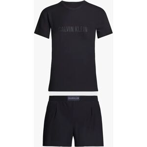 Women's Calvin Klein INTENSE POWER Womens Short Pyjama Set Black - Size: 14