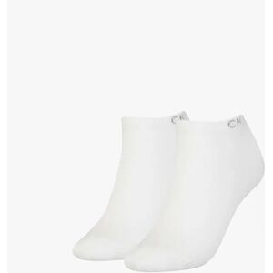 Women's Calvin Klein 2 Pack Womens Ankle Trainer Socks White