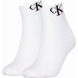 Women's Calvin Klein 2 Pack Logo Trainer Womens Ankle Socks White - Size: 4.5/5/2/2.5/3/3.5/4