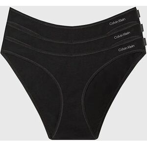 Women's Calvin Klein IDEAL COTTON 3 Pack Womens Bikini Briefs Black - Size: LARGE