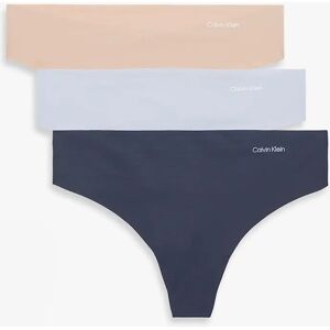 Women's Calvin Klein Womens Invisible 3 Pack Thong Multi - Navy - Size: 10