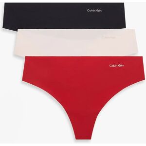 Women's Calvin Klein Womens Invisible 3 Pack Thong Multi - Red - Size: 10