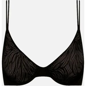 Calvin Klein Women's Sheer Marquisette Starburst Lace Demi Bra, Black - Size: XXS Calvin Klein Women's Sheer Marquisette Starburst Lace Demi Bra, Black - Size: XXS