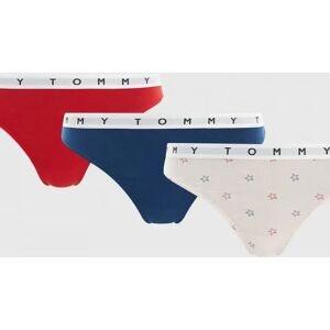 Tommy Hilfiger Women's Cotton 3-Pack Thong, Twilight Indigo/Star/Primary Red - Navy - Size: 16/18/16 Tommy Hilfiger Women's Cotton 3-Pack Thong, Twilight Indigo/Star/Primary Red - Navy - Size: 16/18/16