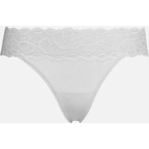 Calvin Klein Women's Seductive Comfort Lace Thong, Jet Grey - White - Size: 8 Calvin Klein Women's Seductive Comfort Lace Thong, Jet Grey - White - Size: 8