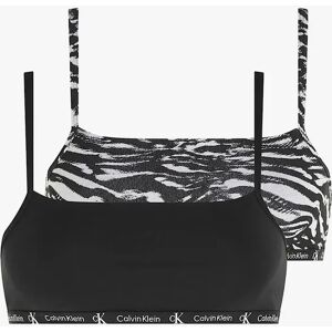 Women's Calvin Klein 1996 COTTON 2 Pack Unlined Bralette Womens Black/Tiger Print - Multi - Size: MEDIUM Women's Calvin Klein 1996 COTTON 2 Pack Unlined Bralette Womens Black/Tiger Print - Multi - Size: MEDIUM
