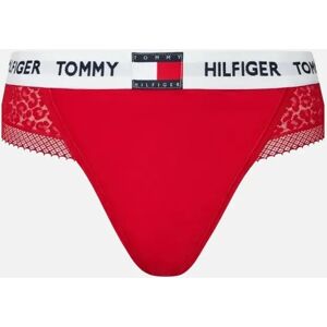 Tommy Hilfiger Women's Heritage Logo Lace Thong, Red - Size: 12 Tommy Hilfiger Women's Heritage Logo Lace Thong, Red - Size: 12