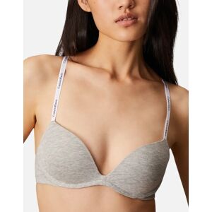 Women's Calvin Klein Womens Bra Cotton Modal Wirefree Push Up Plunge New Grey Underwear - Size: 34A Women's Calvin Klein Womens Bra Cotton Modal Wirefree Push Up Plunge New Grey Underwear - Size: 34A