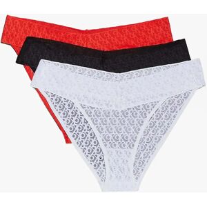 Women's Calvin Klein ICON LOGO LACE 3 Pack Womens Bikini Briefs Black/White/Molten - Multi - Size: LARGE Women's Calvin Klein ICON LOGO LACE 3 Pack Womens Bikini Briefs Black/White/Molten - Multi - Size: LARGE