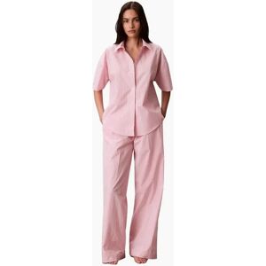 Calvin Klein Women's Cotton Poplin Sera Stripe Pyjama Set, Cradle Pink - Size: M Calvin Klein Women's Cotton Poplin Sera Stripe Pyjama Set, Cradle Pink - Size: M