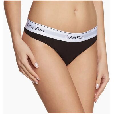 Calvin Klein Women's Modern Cotton Thong, Black - Size: 16 Calvin Klein Women's Modern Cotton Thong, Black - Size: 16