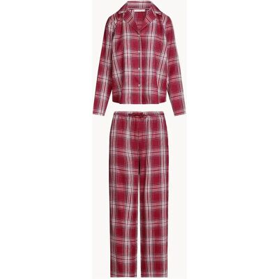 Tommy Hilfiger Women's Women Plaid Check Flannel Pyjama Set, Deep Rouge - Red - Size: 16 Tommy Hilfiger Women's Women Plaid Check Flannel Pyjama Set, Deep Rouge - Red - Size: 16
