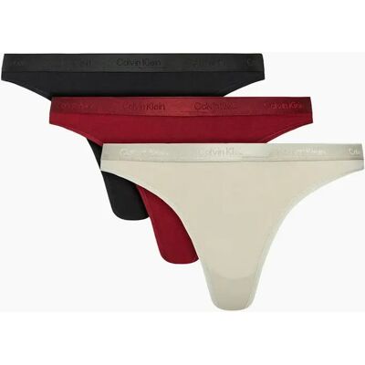 Calvin Klein Women's 3-Pack Shiny Logo Thongs, Black/Cocoon/Syrah - Tan - Size: 12 Calvin Klein Women's 3-Pack Shiny Logo Thongs, Black/Cocoon/Syrah - Tan - Size: 12