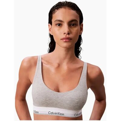 Calvin Klein Women's Icon Cotton Modal Lightly Lined Bralette, Grey Heather - Size: XS Calvin Klein Women's Icon Cotton Modal Lightly Lined Bralette, Grey Heather - Size: XS