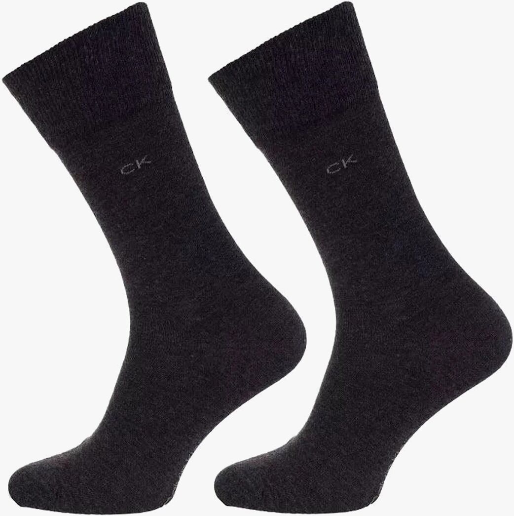 Men's Calvin Klein 2 Pack Mens Crew Classic Socks Grey - Size: 9/10/10.5/9.5/11