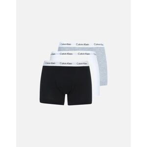 Men's Calvin Klein 3 Pack Men's Cotton Stretch Trunks - Grey/White/Black/Multi - Size: L