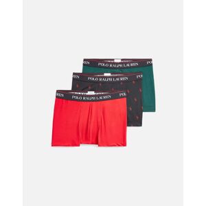 Men's Polo Ralph Lauren 3 Pack Men's Cotton Trunk - Green Red Black - Size: 32/30/31