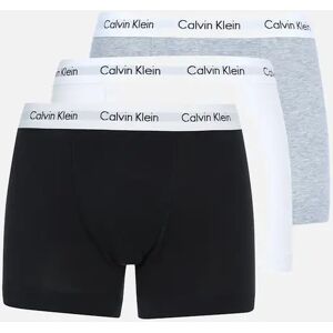 Men's Calvin Klein 3 Pack Men's Cotton Stretch Trunks - Grey/White/Black/Multi - Size: L