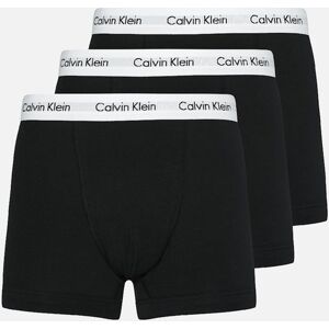 Men's Calvin Klein 3 Pack Men's Cotton Stretch Trunks - Black White Waistband - Size: XL