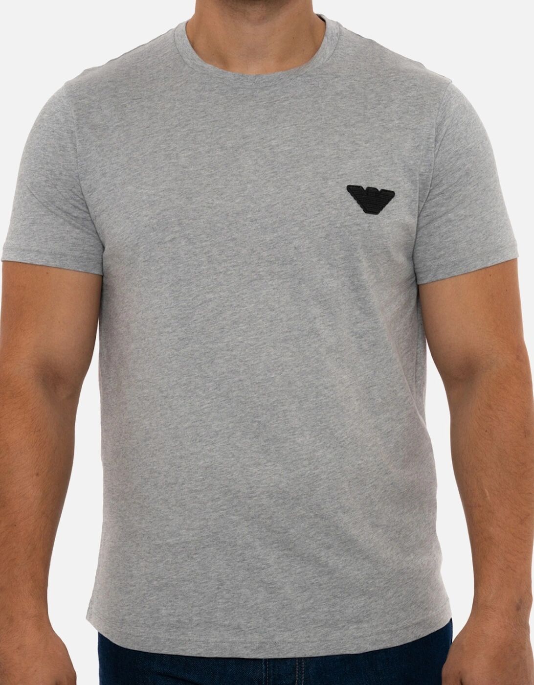 Men's Emporio Armani Underwear Mens Badge Logo T-Shirt (Grey) - Size: 40/Regular