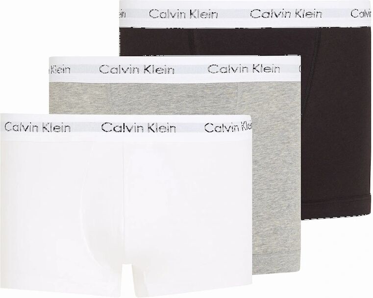 Calvin Klein Men's Cotton Stretch 3-Pack Boxer Trunks, Black/White/Grey - Size: 32/30/31