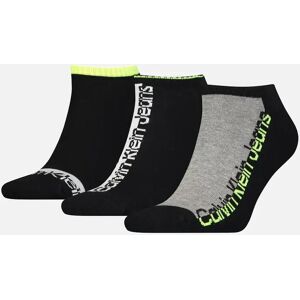 Calvin Klein Men's Jeans 3-Pack Mixed Logo Athleisure Sports Trainer Socks, Black - Black/Black/Black - Size: 16/14.5/8/15/8.5/15.5/9/13/13.5/14/6.5/7