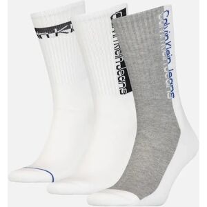 Calvin Klein Men's Jeans 3-Pack Mixed Logo Athleisure Sports Socks, White - White/White - Size: 16/14.5/8/15/8.5/15.5/9/13/13.5/14/6.5/7/7.5/11.5/5/12