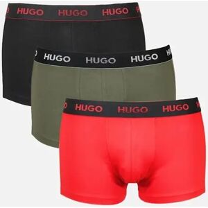 Hugo Boss Men's 3-Pack Classic Logo Boxer Trunks, Red/Khaki/Black - Size: 35/34/32