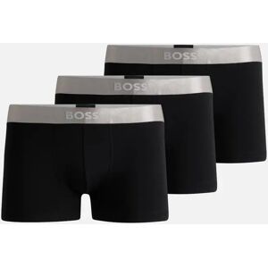 Hugo Boss Men's 3-Pack Metallic Logo Boxer Trunks Gift Set, Black/silver - Size: 33/32/32