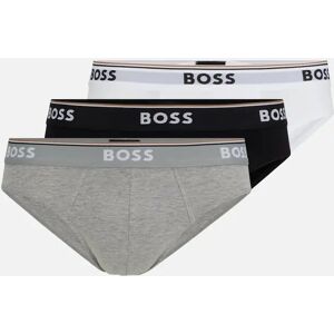 Hugo Boss Men's 3-Pack Power Logo Briefs, Black/White/Grey - Size: 33/32/32