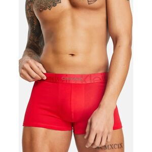 Men's Calvin Klein Mens Boxer Trunks Shorts 1X Pack Soft CK Stretch Underwear GIFT NEW - Red - Size: 35/34/32