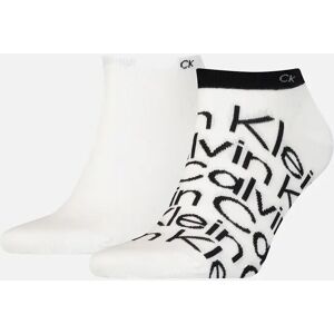 Men's Calvin Klein 2 Pack Mens Ankle Signiture Socks White - Size: 9/10/10.5/9.5/11