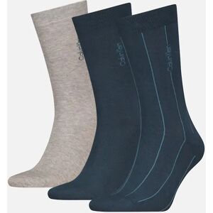 Men's Calvin Klein 3 Pack Giftboxed Classic Mens Crew Socks Navy/Grey - Multi - Size: 2.5/3/3.5/4/12.5/12/11.5/10.5/11/10/15.5/15/14.5/14/13.5/13/7.5/