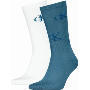 Men's Calvin Klein 2 Pack Logo Trainer Mens Crew Socks Blue/White - Multi - Size: 2.5/3/3.5/4/12.5/12/11.5/10.5/11/10/15.5/15/14.5/14/13.5/13/7.5/8/8.