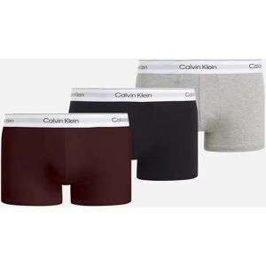 Calvin Klein Men's 3-Pack Modern Cotton Boxer Trunks, Rusted Root / Black / Rock Ridge - Grey - Size: 42/43/32