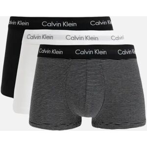 Calvin Klein Men's 3-Pack Boxer Trunks, White / B&W Stripe / Black - Size: 32/30/31
