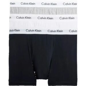 Men's Calvin Klein 3 Pack Cotton Stretch Trunks - Black/Grey/White - Size: 32/33/32