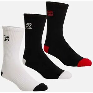Men's Billabong Mens Bracket Wave 3 Pack Crew Socks - Multi - Size: 11/11.5/10.5/7.5/8/8.5/7/9.5/9/10