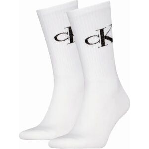 Men's Calvin Klein 2 Pack Monogram Mens Socks White - Size: 6.5/7/7.5/8/5/5.5/6