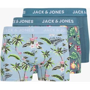 Men's Jack & Jones JACFLOWER BIRD 3 Pack Mens Trunks Chambray Blue - Size: 32/33/32