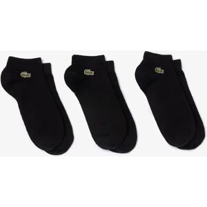 Men's Lacoste Mens 3-Pack Trainers Socks - Black/Black-Black 8VM - Black/Black/Black - Size: UK5.5-8 eu39-42