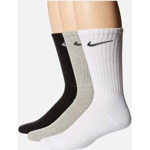 Men's Nike SX4508 Mens Crew Socks Everyday Cushioned 3 Pack Dri-Fit Trainers Socks - Black/Grey/White - Size: UK 8-11