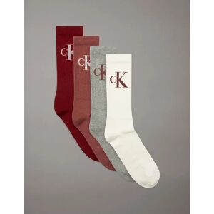 Men's Calvin Klein 4 Pack Giftboxed Trainer Mens Crew Socks Red Combo - Multi - Size: 2.5/3/3.5/4/12.5/12/11.5/10.5/11/10/15.5/15/14.5/14/13.5/13/7.5/