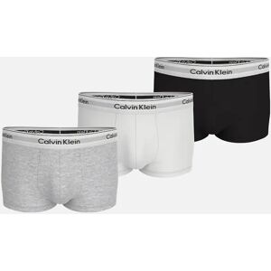 Calvin Klein Men's 3-Pack Icon Cotton Stretch Low-Rise Boxer Trunks, Black/White/Grey - Size: 37/36/32